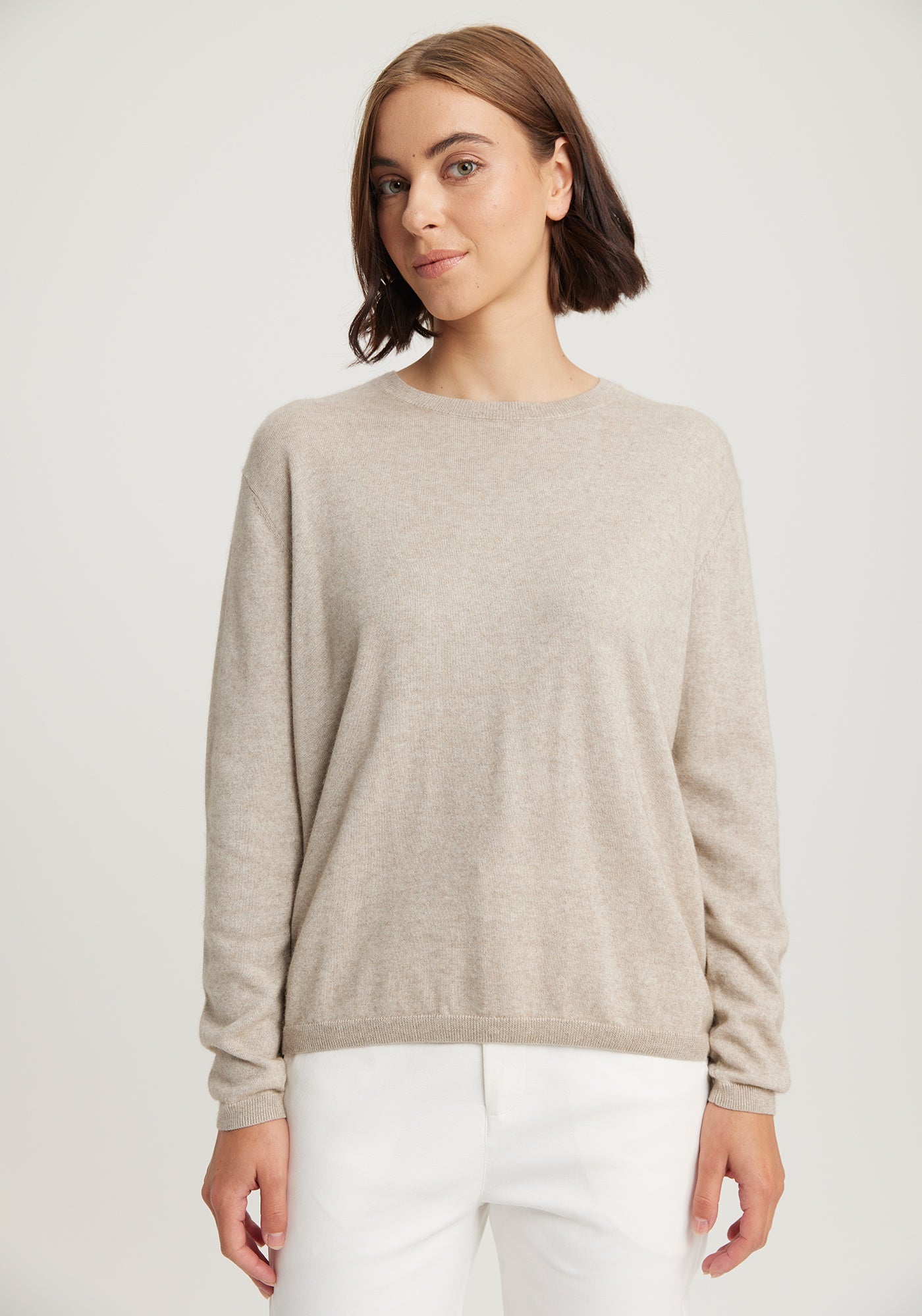 Esther Crew available shopology Christchurch, CBD. The Esther Crew is styled with a classic cut and fine rib finishing. This simple style is elevated in the most luxurious of yarns, a blend of TENCEL™, merino and ultrafine possum. The perfect layering piece, over a singlet or under a jacket, it's pure luxury against your skin. Itch free & pill free.