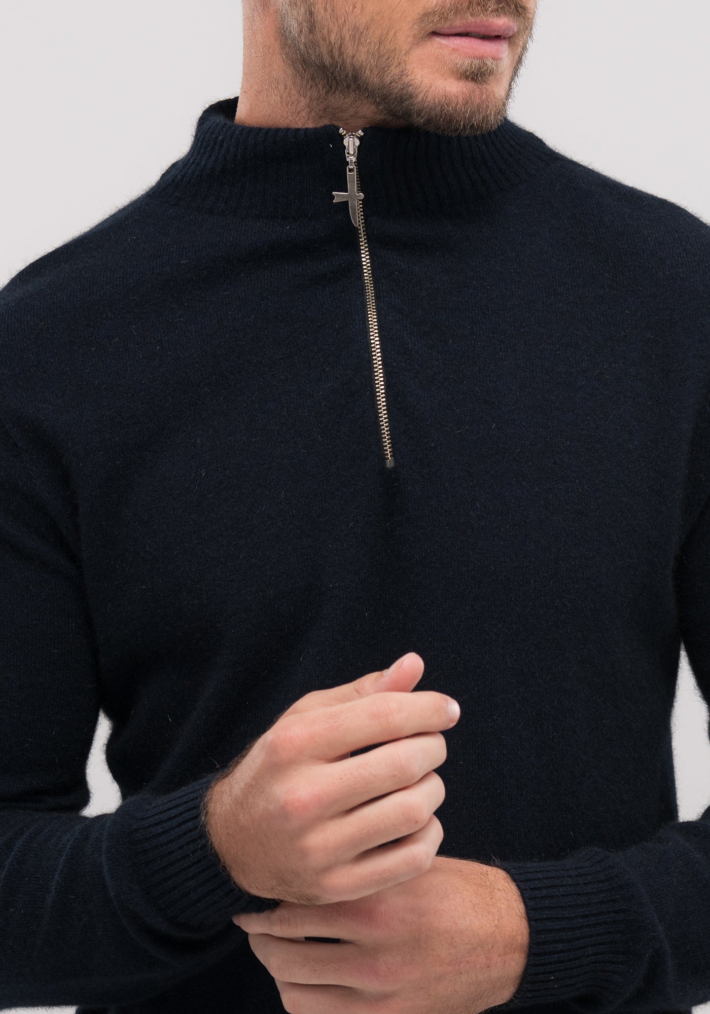 Untouched World, Cassum blend of merino, possum, cashmere & silk, luxurious, seasonal jumper, unisex, menswear, luxuriously soft, lightweight, pill-resistant, itch free for sensitive skin, weightless warmth, pill-resistant, silky soft & comfortable, gift, knitwear, Made in New Zealand, stylish, washable, natural, eco-friendly, clothing, breathable, biodegradable, Shopology, half-zip front jumper, Canterbury made, local, exclusive CBD, unisex