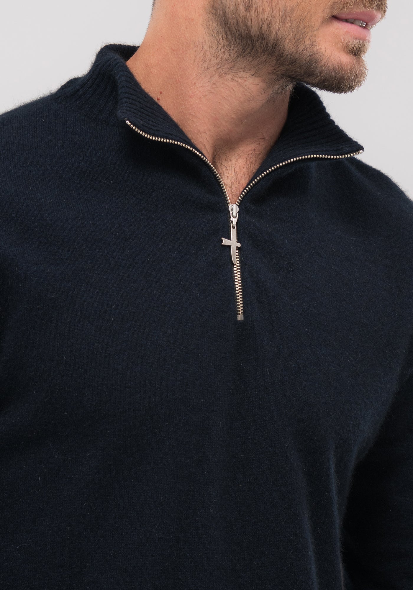 Untouched World, Cassum blend of merino, possum, cashmere & silk, luxurious, seasonal jumper, unisex, menswear, luxuriously soft, lightweight, pill-resistant, itch free for sensitive skin, weightless warmth, pill-resistant, silky soft & comfortable, gift, knitwear, Made in New Zealand, stylish, washable, natural, eco-friendly, clothing, breathable, biodegradable, Shopology, half-zip front jumper, Canterbury made, local, exclusive CBD, unisex