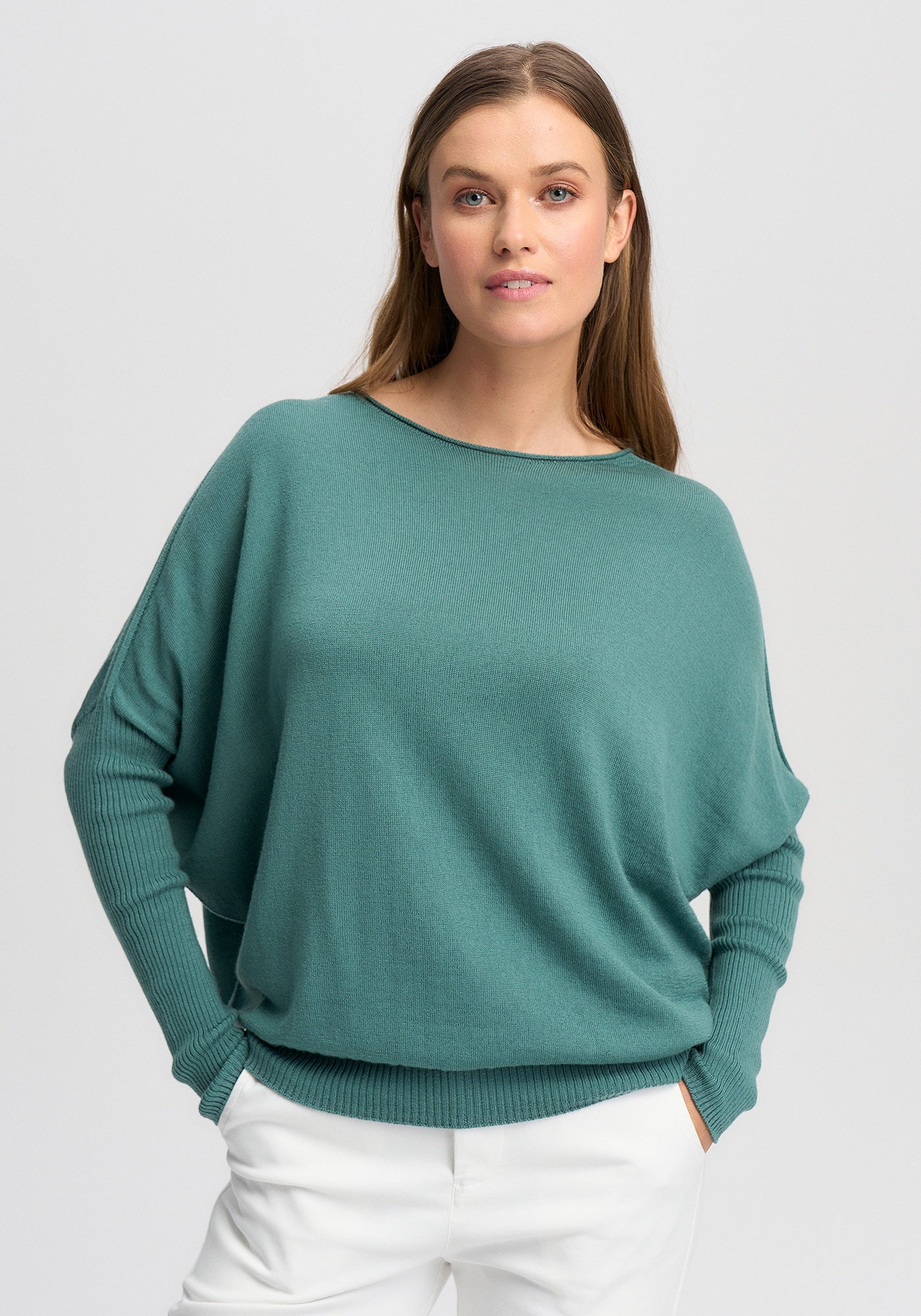 The Mira Sweater from Untouched World's Merino collection available shopology, Christchurch CBD. Mira is soft, warm, and flatters a whole lot of bodies with its graceful ribbed, dolman sleeves and boat neckline. Made from UTW's machine washable merino, it’s super easy care and perfect for autumn through to spring with its fitted hem and sleeves to keep the cold out. In warmer climate's works well in the Winter too. An elegant Style to take you anywhere.