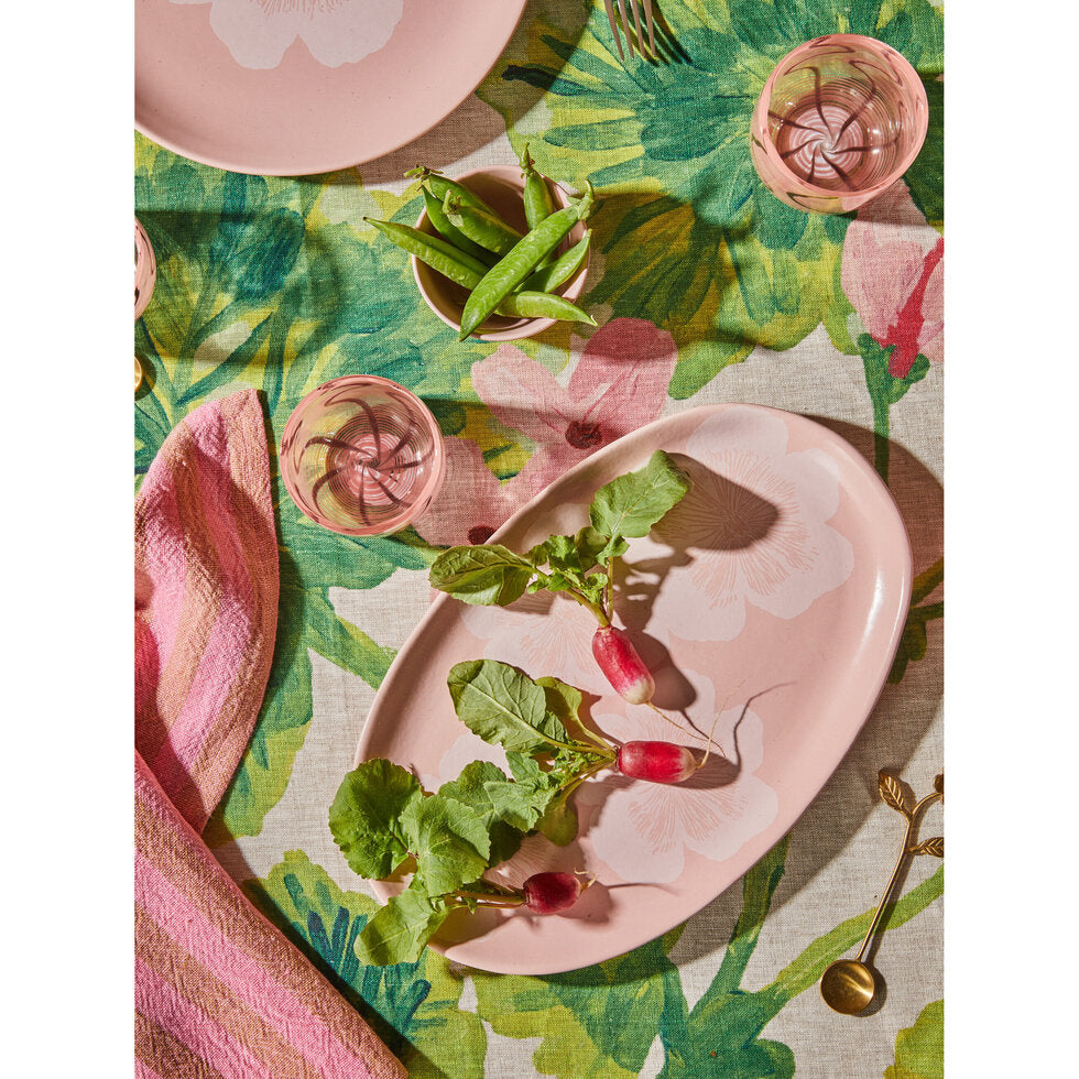 Jardin Pink Oval Platter