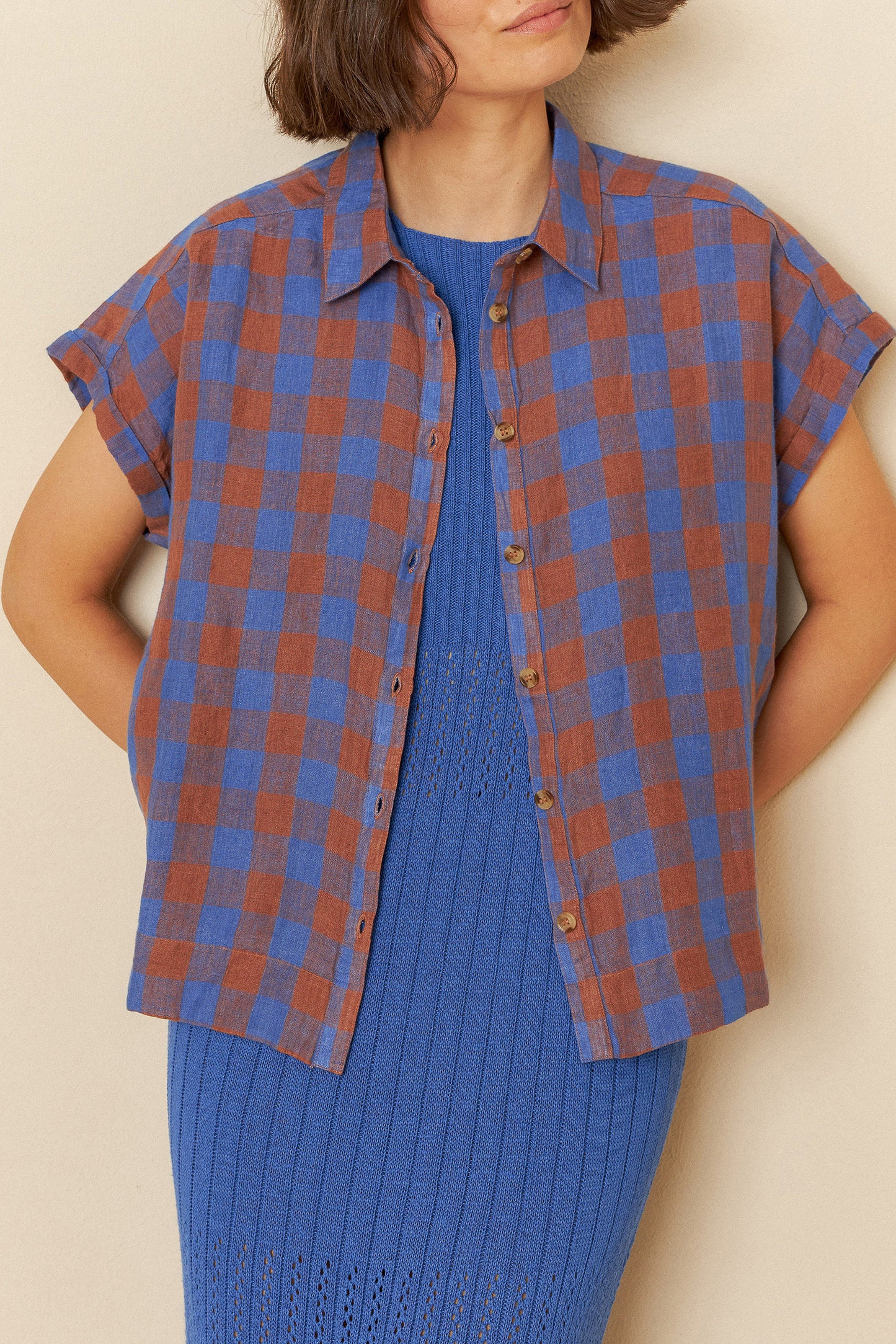 Oversized Vichy Checked Shirt