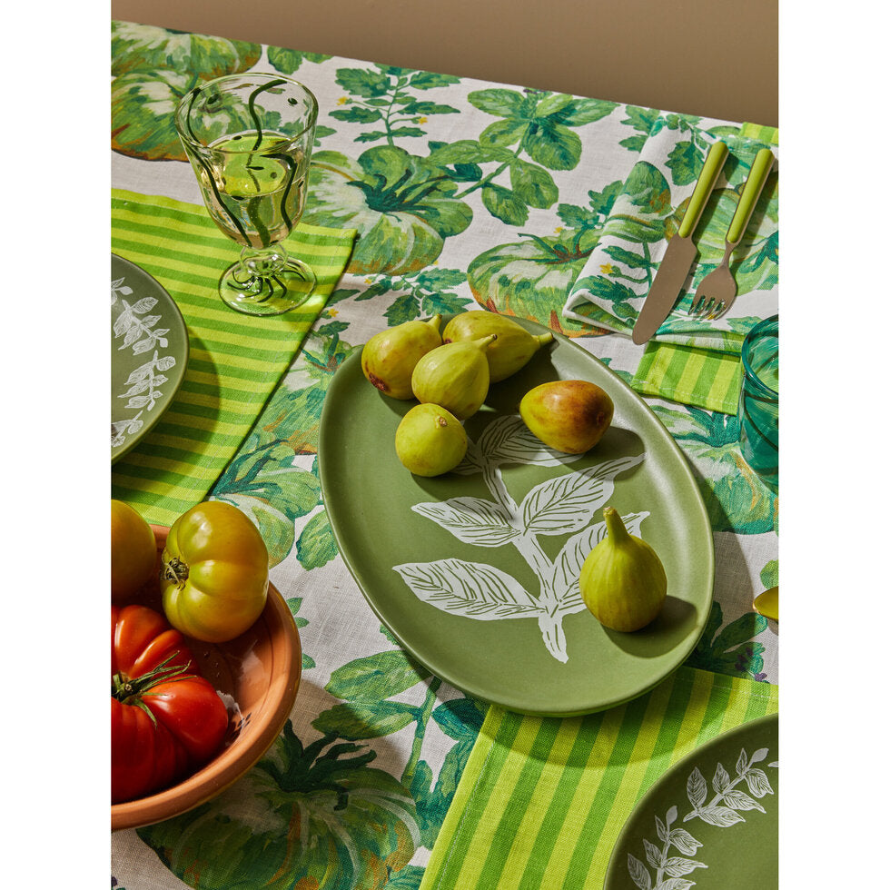 Vines Green Oval Platter