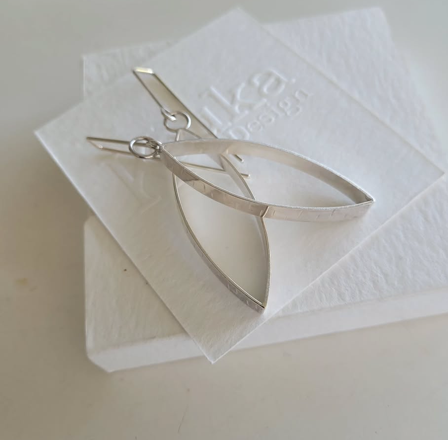 Silver Pods with Lines Earrings