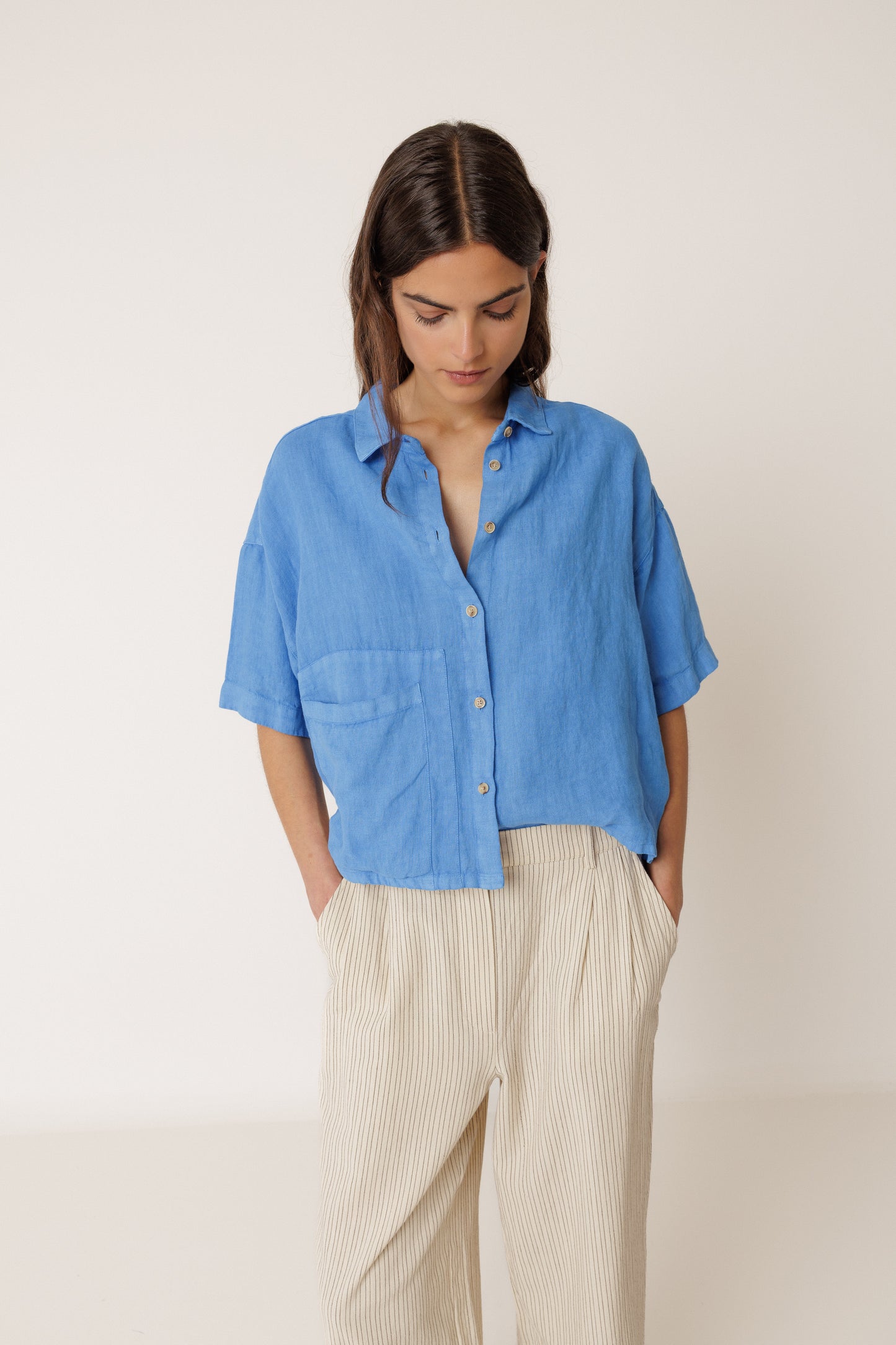 Crop Linen Shirt