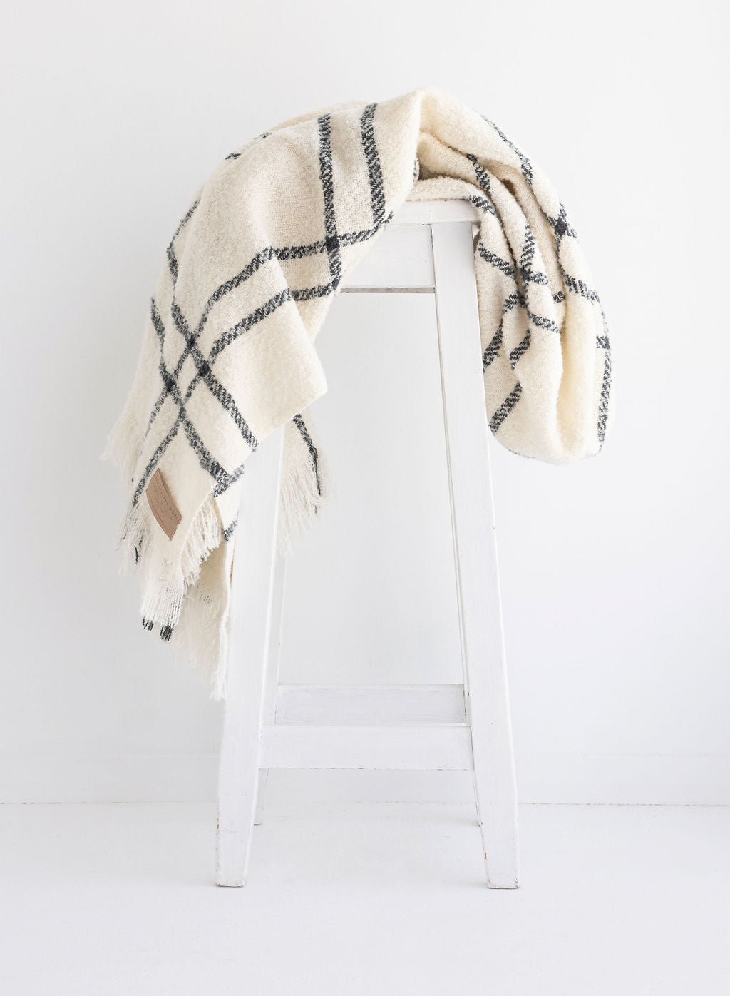 Boxed Wool Twill Throw