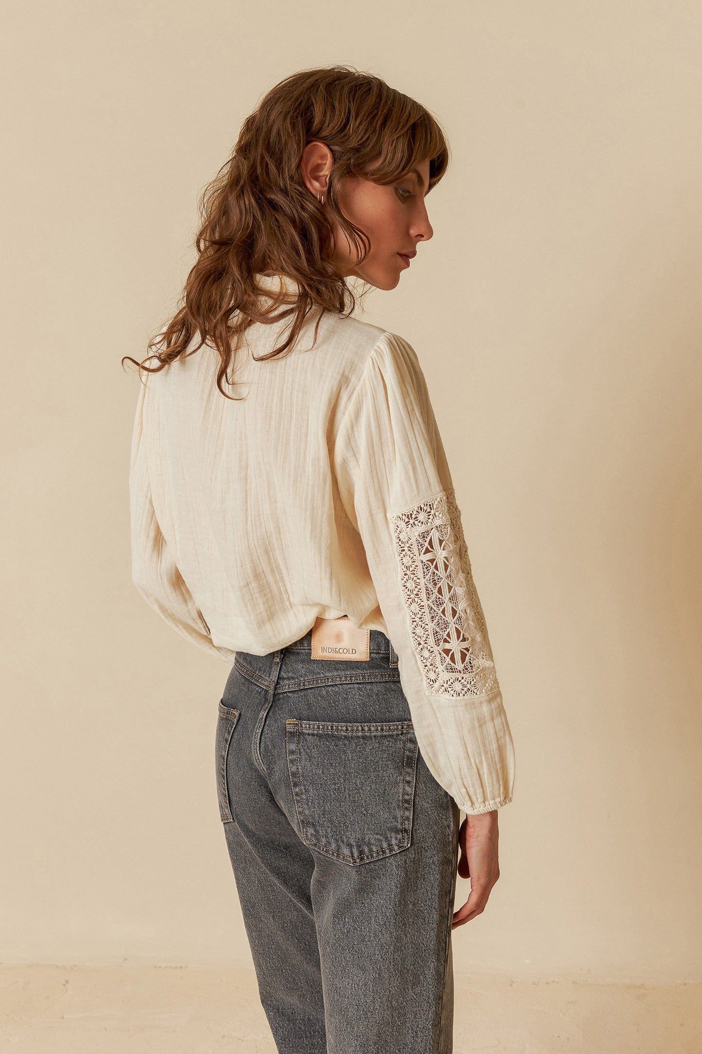Romantic Blouse with Lace Inserts