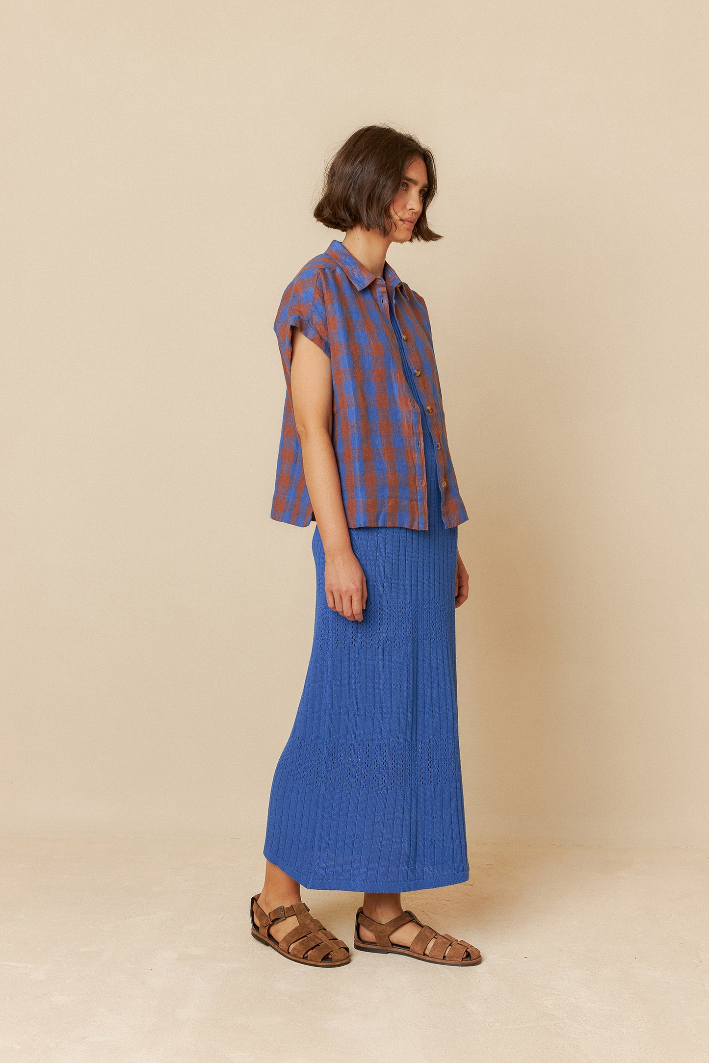 Oversized Vichy Checked Shirt