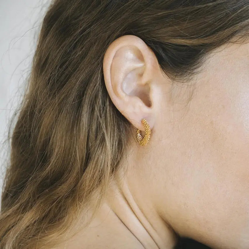 Stardust Medium Gold Hoop Earrings
