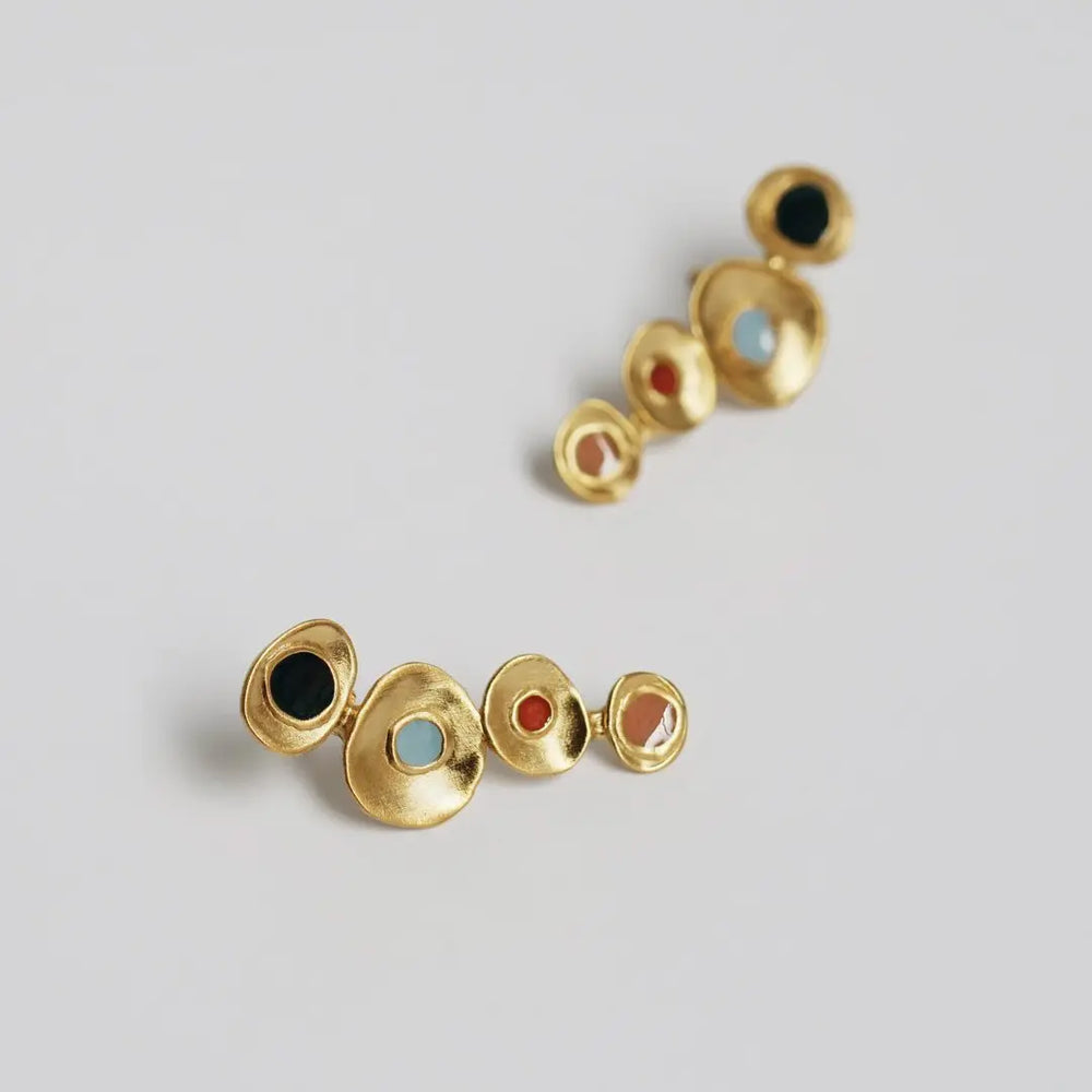 Favorita Colors Gold Studs Four Drop