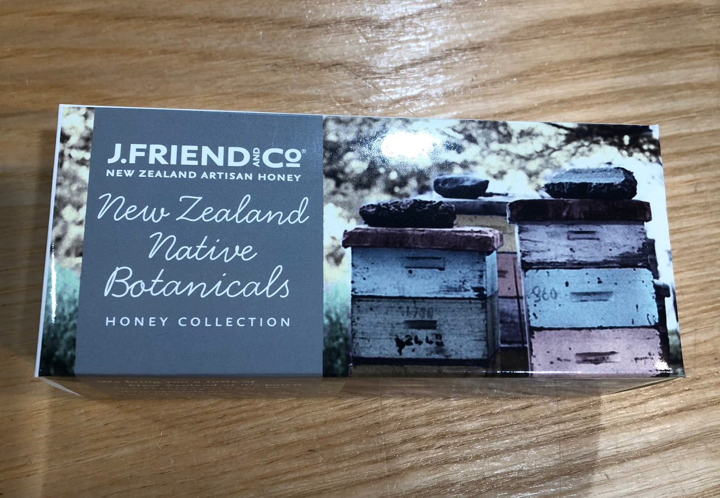 Available shopology Christchurch, CBD, J.Friend Honey collection, Tea Pairing, Dark & Rich, NZ Native Botanicals, Cheese Pairing. A unique collection of 3x30gram honeys hand packed in glass jars & boxed with information on packaging. A great gift for honey lovers made here in Christchurch, Canterbury. Manuka honey, Pohutukawa honey, Kamahi honey