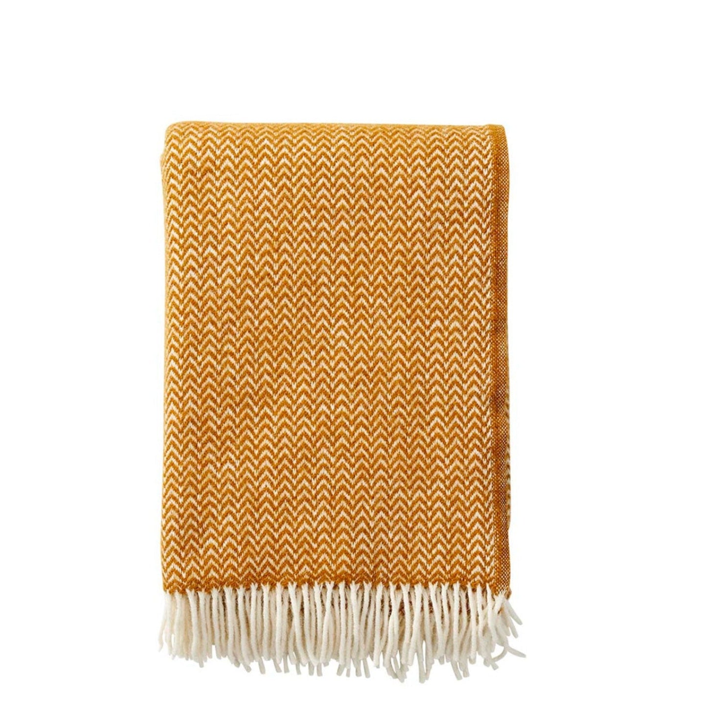 Chevron Lambswool Throw - Caramel