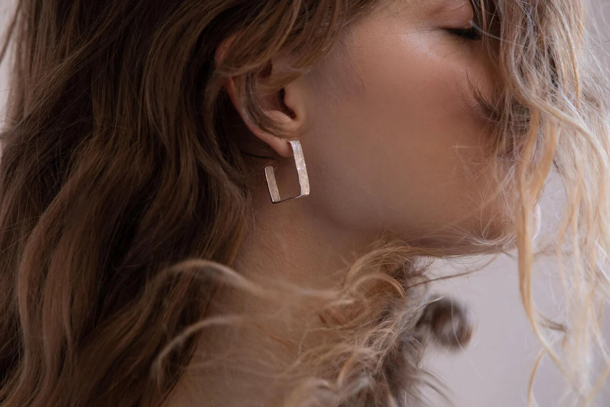 Lignis Silver Hoops Large