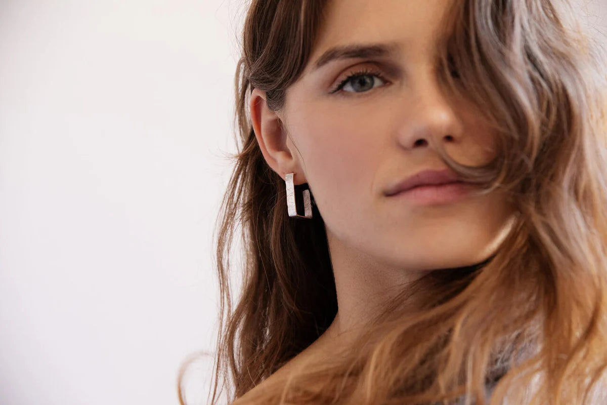 Lignis Silver Hoops Large
