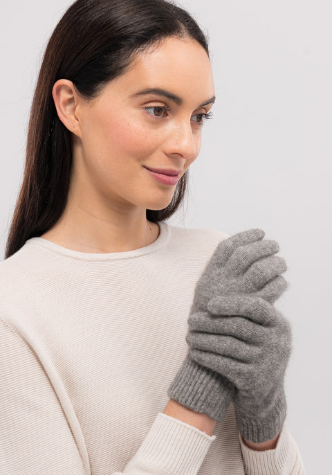 Cosy gloves using exclusive Ecopossum blend, Untouched World, 50% merino, 40% possum & 10% mulberry silk blend, made in New Zealand, premium blend of fine ZQ certified merino, brush tail possum, featherweight softness with warmth & durability, luxurious, pill resistant, eco & sustainable, gift, New Zealand wool product, knitwear, wool, washable, Shopology, tourist, sustainable, stylish, natural, merino yarn, lightweight, itch-free, fashion, easy-care, unisex gloves,  local, exclusive CBD, Canterbury made