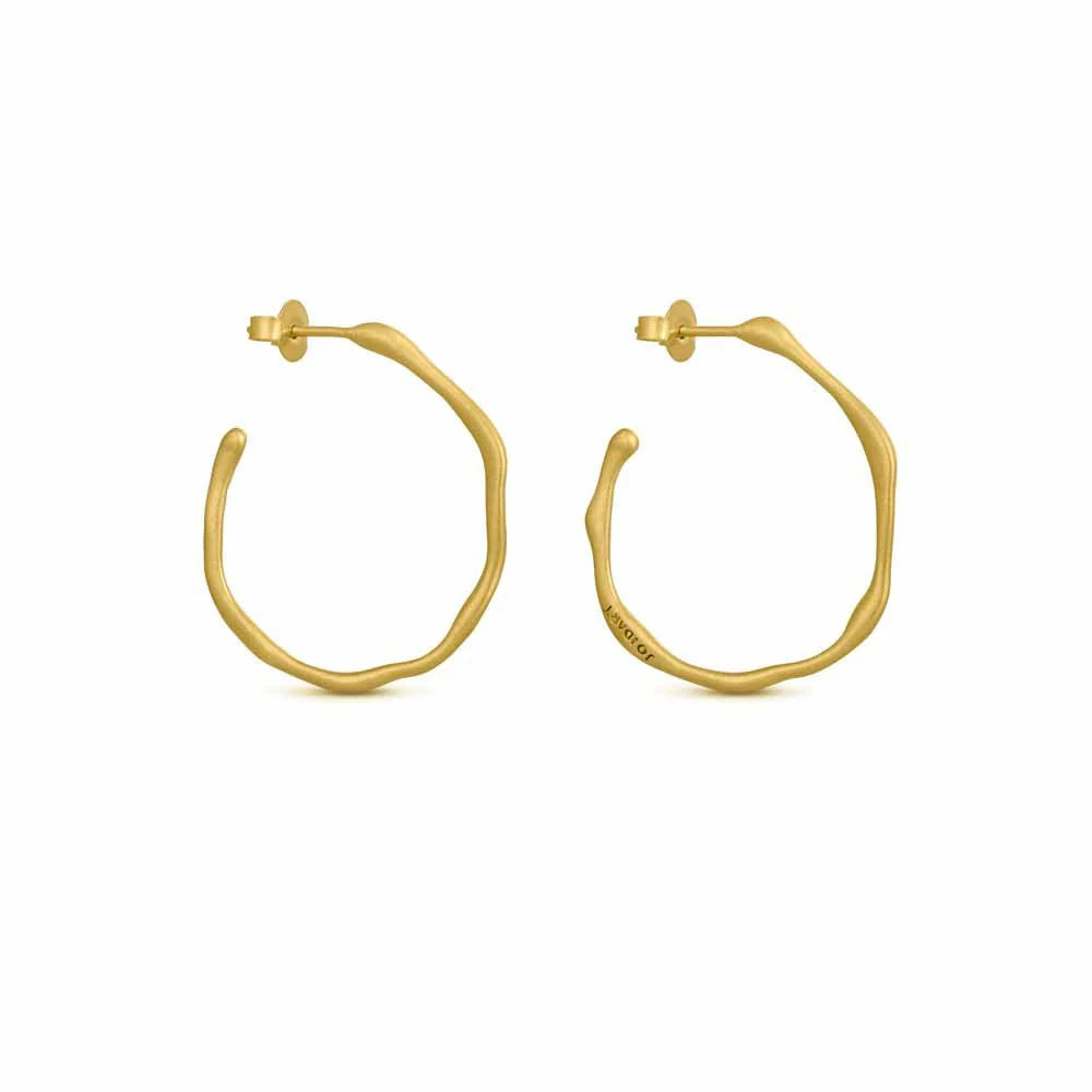 Clara Gold Hoops Circular Medium