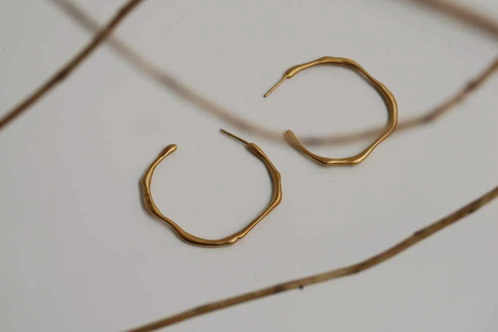 Clara Gold Hoops Circular Medium