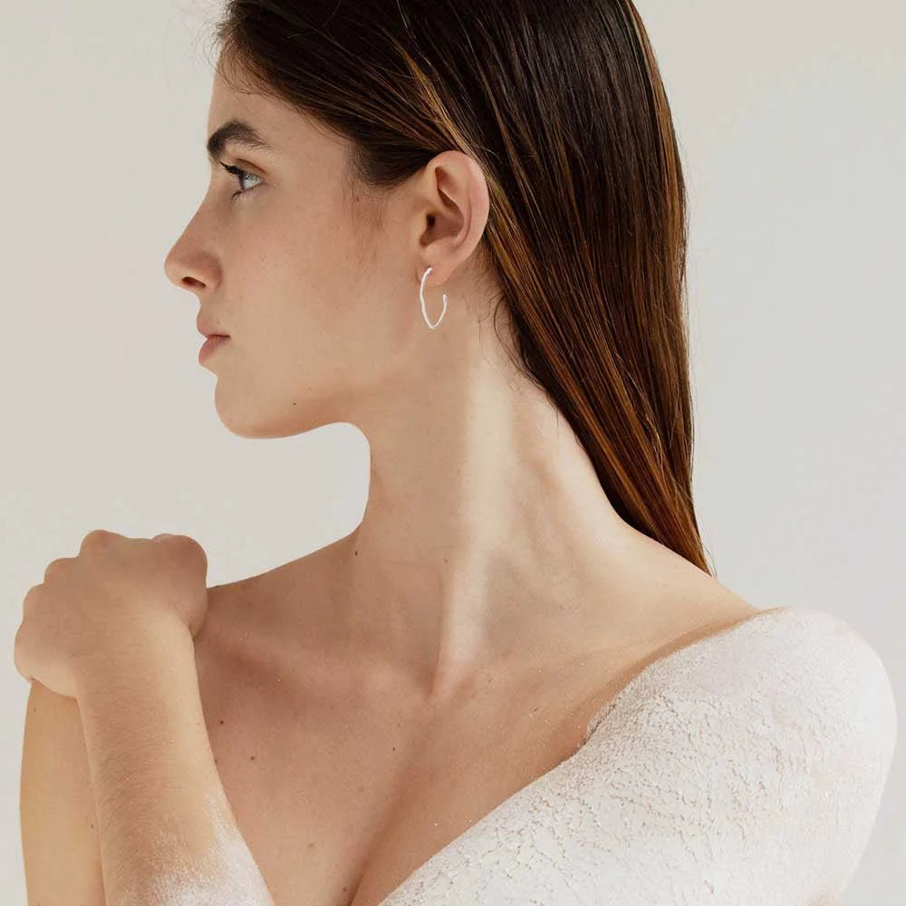 Clara Silver Hoops Circular Large