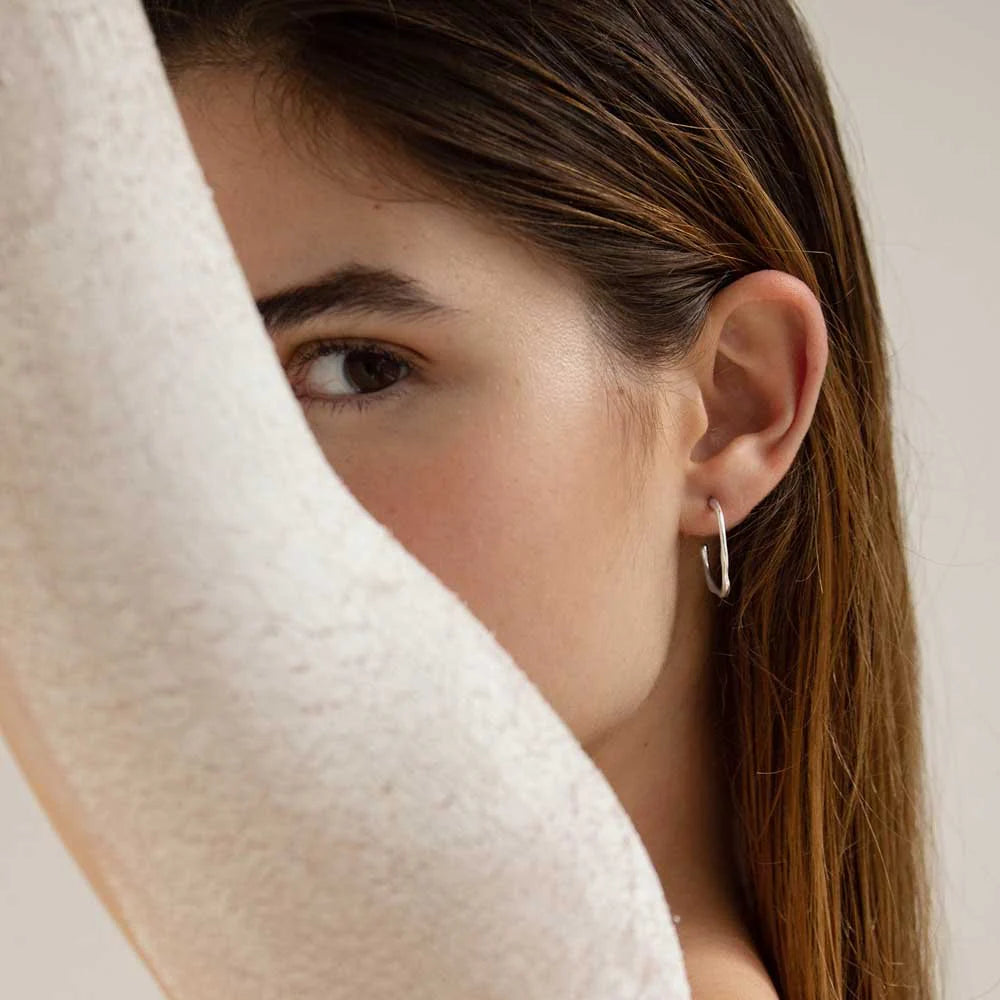 Clara Silver Hoops Oval Large