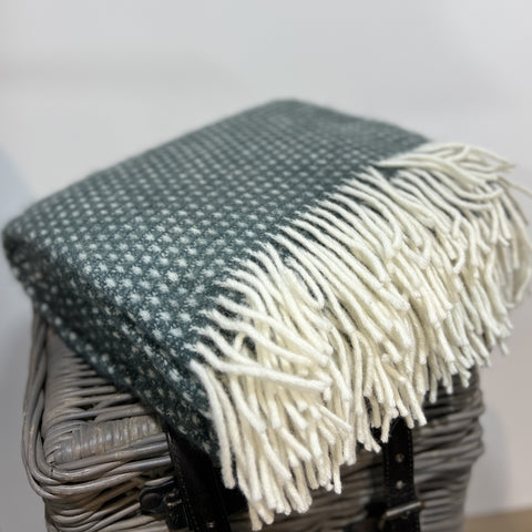 Knut Woven Wool Throw - Balsam Green. Available at www.shopology.co.nz