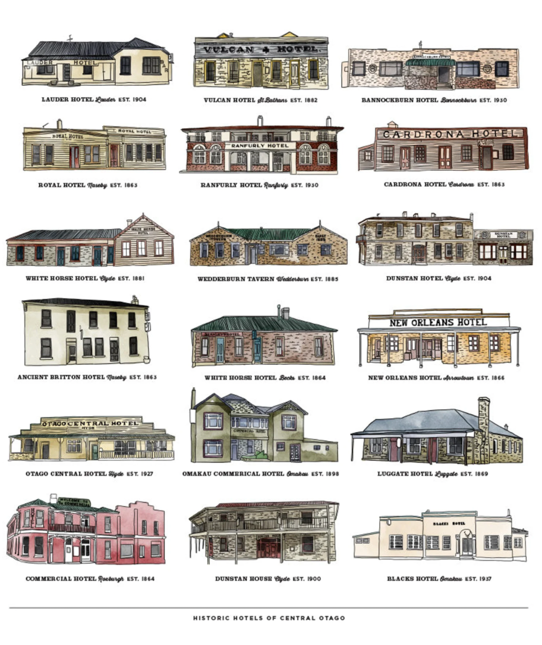 LoveThyLand Artwork - various sizes, towns and collections