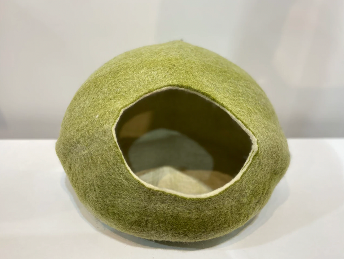 Exclusive Shopology, Cosey, Animal pod, Cat pod, New Zealand Wool, Animals, biodegradable, breathable, eco & sustainable, Gift, Felted, sustainable, natural, NZ wool felted cat pods or for small animals. The perfect cosy bed for your cats or small animals