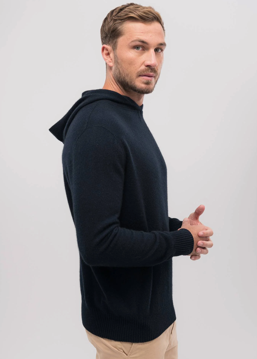 Untouched World, Cassum blend of merino, possum, cashmere & silk, luxurious, seasonal jumper, unisex, menswear, luxuriously soft, lightweight, pill-resistant, itch free for sensitive skin, weightless warmth, pill-resistant, silky soft & comfortable, gift, knitwear, Made in New Zealand, stylish, washable, natural, eco-friendly, clothing, breathable, biodegradable, Shopology, Cassum Hoodie, jumper, Canterbury made, local, exclusive CBD, unisex