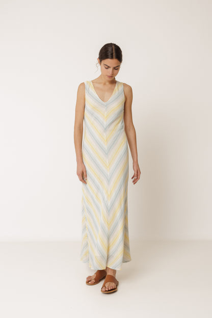 Striped Maxi A-Line Dress