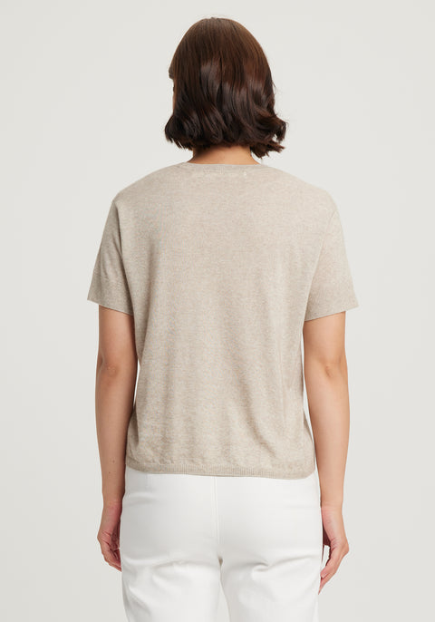 Available shopology Christchurch, CBD.  Delicately crafted from the finest natural fibres, this tee is so soft, draping beautifully from your shoulder's. Featuring a crew neck and ribbed details, it's pill and itch resistant making it pure luxury to wear.  If you're wearing me with dark colours you may notice some shedding. As I'm a natural fibre, this is to be expected and will improve with age.  60% Tencel&nbsp; ( sustainable Eucalyptus trees ), 25% Merino &amp; 15% Superfine Possum