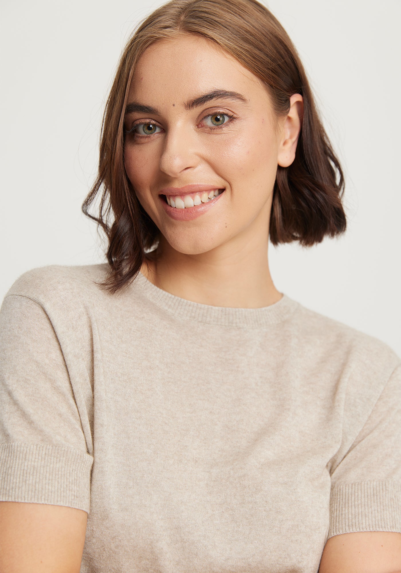 Available shopology Christchurch, CBD.  Delicately crafted from the finest natural fibres, this tee is so soft, draping beautifully from your shoulder's. Featuring a crew neck and ribbed details, it's pill and itch resistant making it pure luxury to wear.  If you're wearing me with dark colours you may notice some shedding. As I'm a natural fibre, this is to be expected and will improve with age.  60% Tencel&nbsp; ( sustainable Eucalyptus trees ), 25% Merino &amp; 15% Superfine Possum