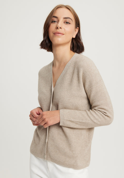 Iona Cardigan from&nbsp; THE ECOTREE COLLECTION available shopology Christchurch CBD.  Wrap yourself up in the luxurious classic Iona Cardigan. It is lightweight, super soft V neckline in a delicate&nbsp; &nbsp;ribbed knit. It is made with lightweight ECOTREE yarn a combination of Tencel (sustainable Eucalyptus tree), Merino &amp; ultra-fine Possum.  Pair the Iona cardigan with any of the ECOTREE COLLECTION. (Especially the top &amp; skirt) The three pieces together is an excellent ensemble.