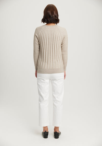 Phoebe Crew from THE ECOTREE COLLECTION available shopology Christchurch CBD.  &nbsp;Beautifully made from breathable TENCEL™, merino and premium fine possum fibre, this designer crew neck is the perfect match for the Ella Skirt. Featuring flattering rib detail, it's a statement piece you can style for any occasion. Breathable, lightweight &amp; pill resistant. A seasonal piece that can be worn all year round.