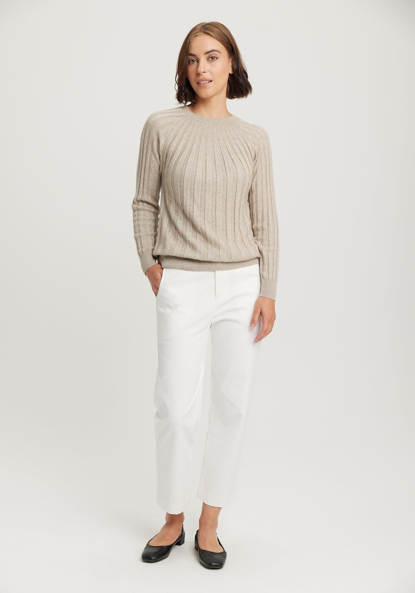 Phoebe Crew from THE ECOTREE COLLECTION available shopology Christchurch CBD.  &nbsp;Beautifully made from breathable TENCEL™, merino and premium fine possum fibre, this designer crew neck is the perfect match for the Ella Skirt. Featuring flattering rib detail, it's a statement piece you can style for any occasion. Breathable, lightweight &amp; pill resistant. A seasonal piece that can be worn all year round.