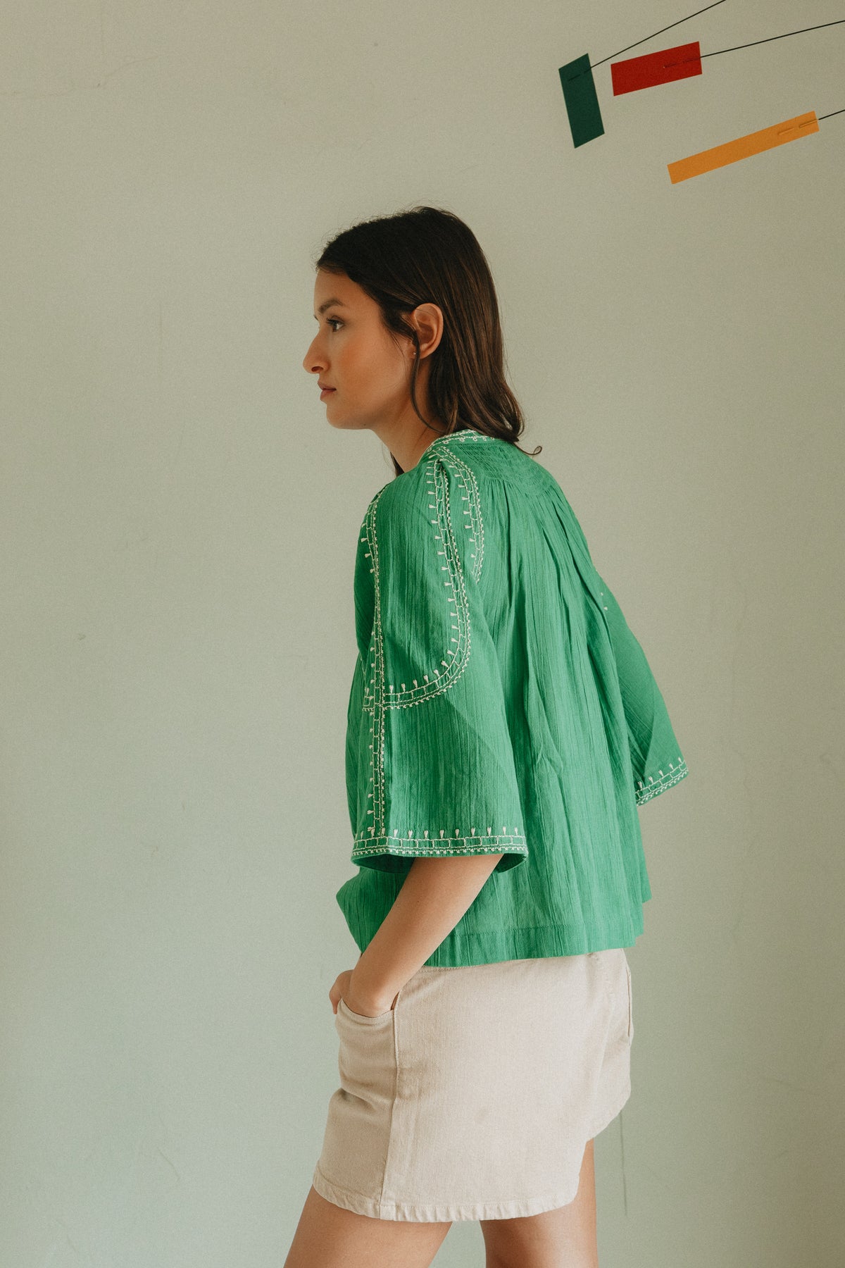 Cotton Bell Sleeve Shirt