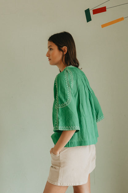 Cotton Bell Sleeve Shirt