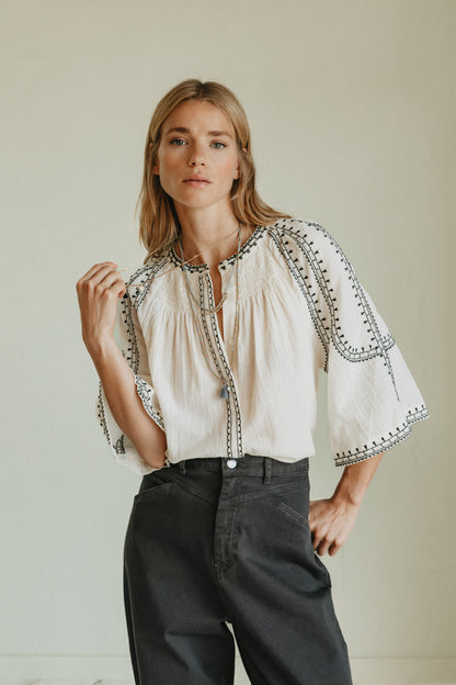 Cotton Bell Sleeve Shirt