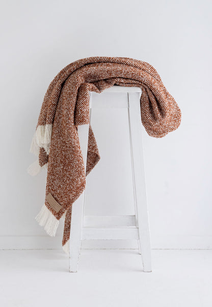 Boxed Wool Twill Throw