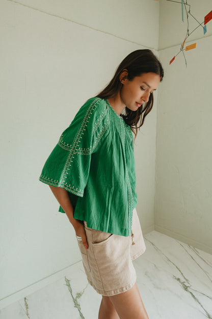 Cotton Bell Sleeve Shirt