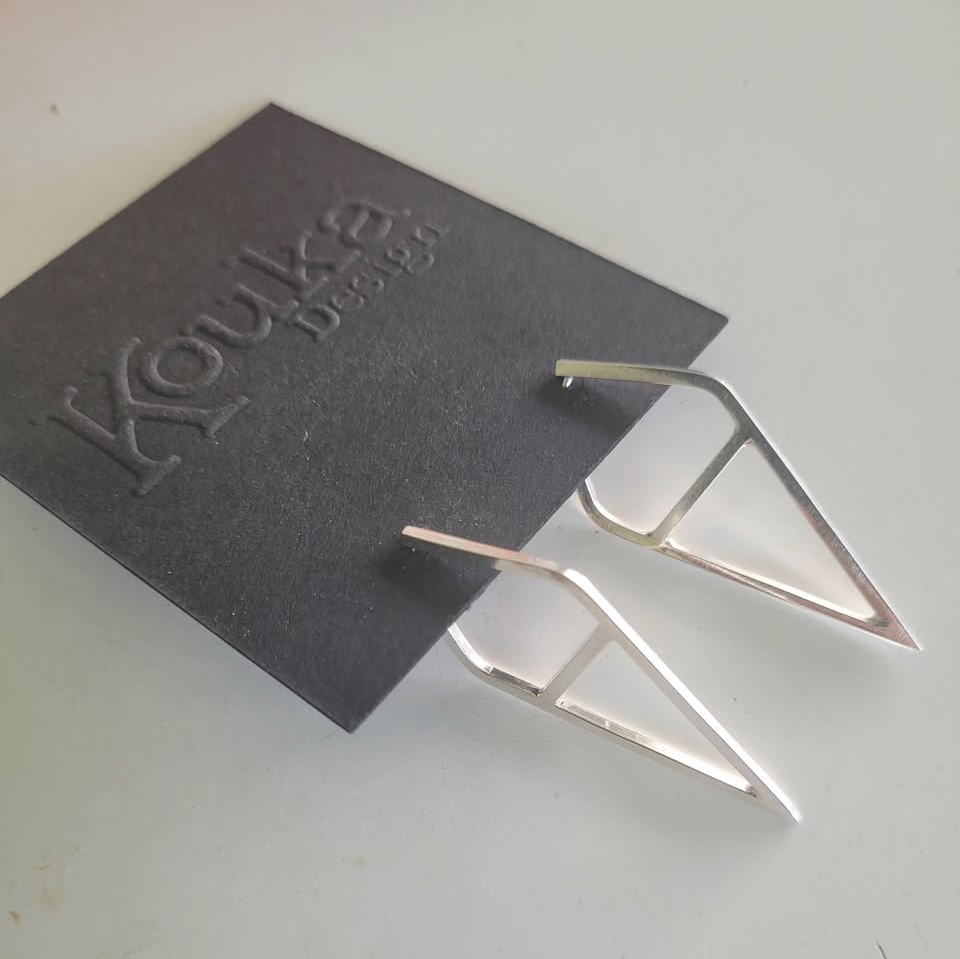 Diamond Shape Sterling Silver Earring