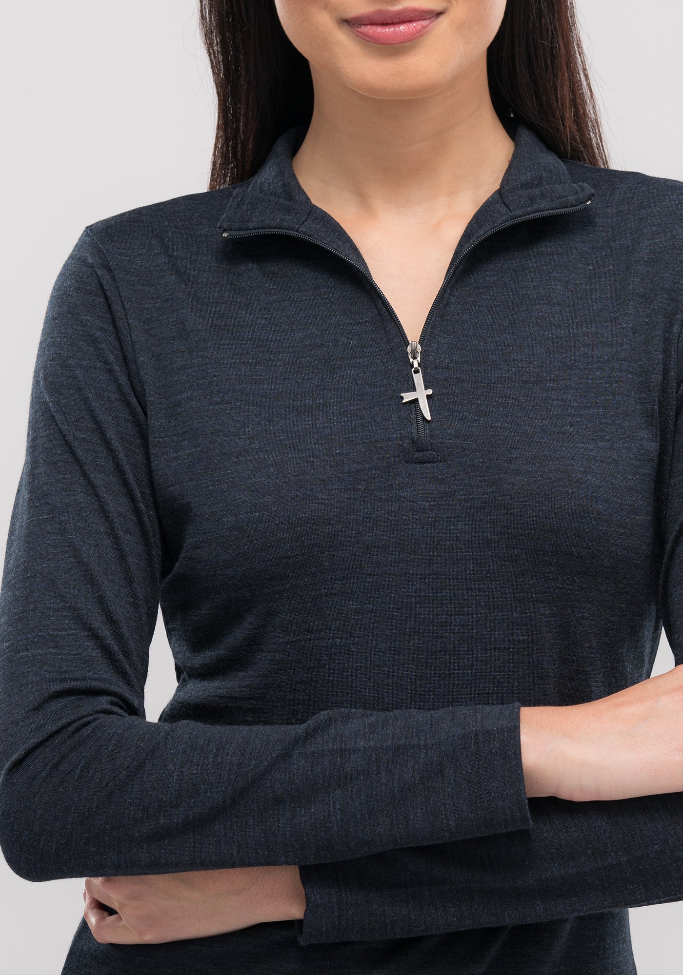 100% certified ZQRX  merino, Untouched World, Shopology, short body, Made in New Zealand, classic half zip top, can be worn all year round, seasonal, quick drying easy care, moisture wicking, gift, knitwear, wool, washable, sustainable, stylish, soft, plastic-free, pill resistant, , natural, lightweight, eco-friendly, breathable, itch-free, local, Canterbury made, exclusive CBD