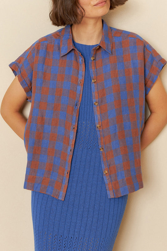 Oversized Vichy Checked Shirt