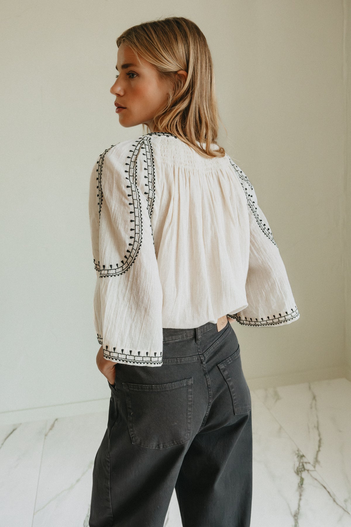 Cotton Bell Sleeve Shirt