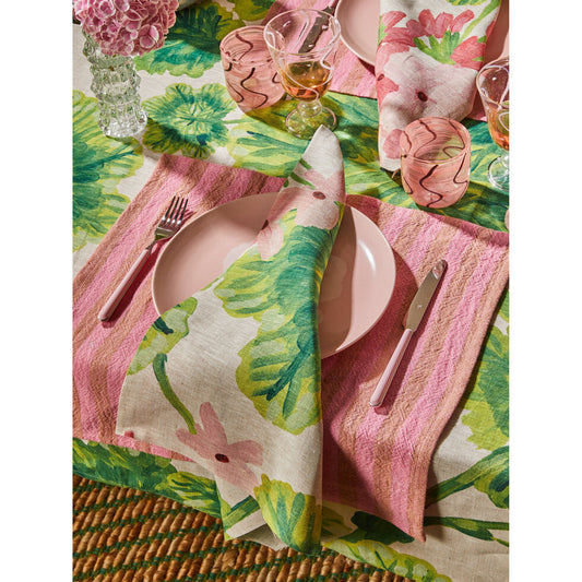 Geranium Linen Napkins- Set of 4