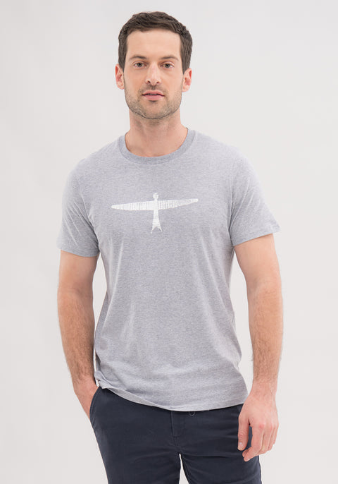  Untouched World Project U Tee created from organic cotton fibres, 100% fair-trade organic cotton, crew neck, shopology, excellent breathability, hypoallergenic, odour resistant, features UTW’s signature kite print, exclusive CBD, local, grey T with white kite design