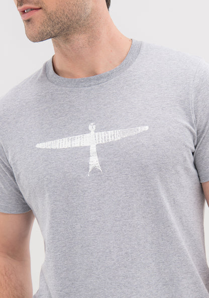  Untouched World Project U Tee created from organic cotton fibres, 100% fair-trade organic cotton, crew neck, shopology, excellent breathability, hypoallergenic, odour resistant, features UTW’s signature kite print, exclusive CBD, local, grey T with white kite design
