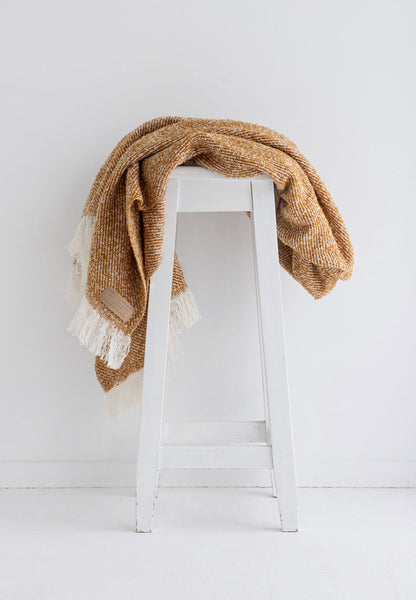 Boxed Wool Twill Throw