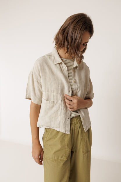 Crop Linen Shirt