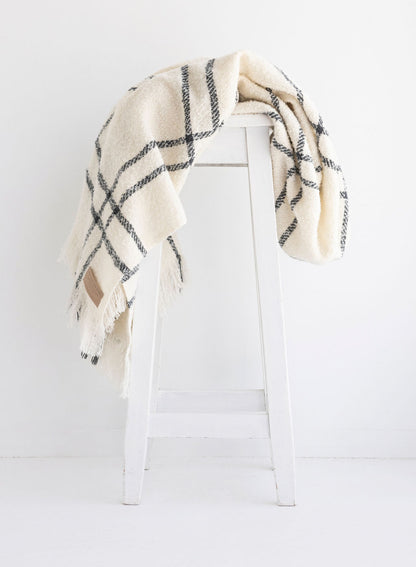 Boxed Wool Twill Throw