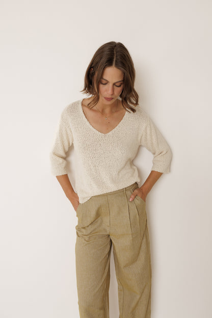 Cotton Boucle Sweater