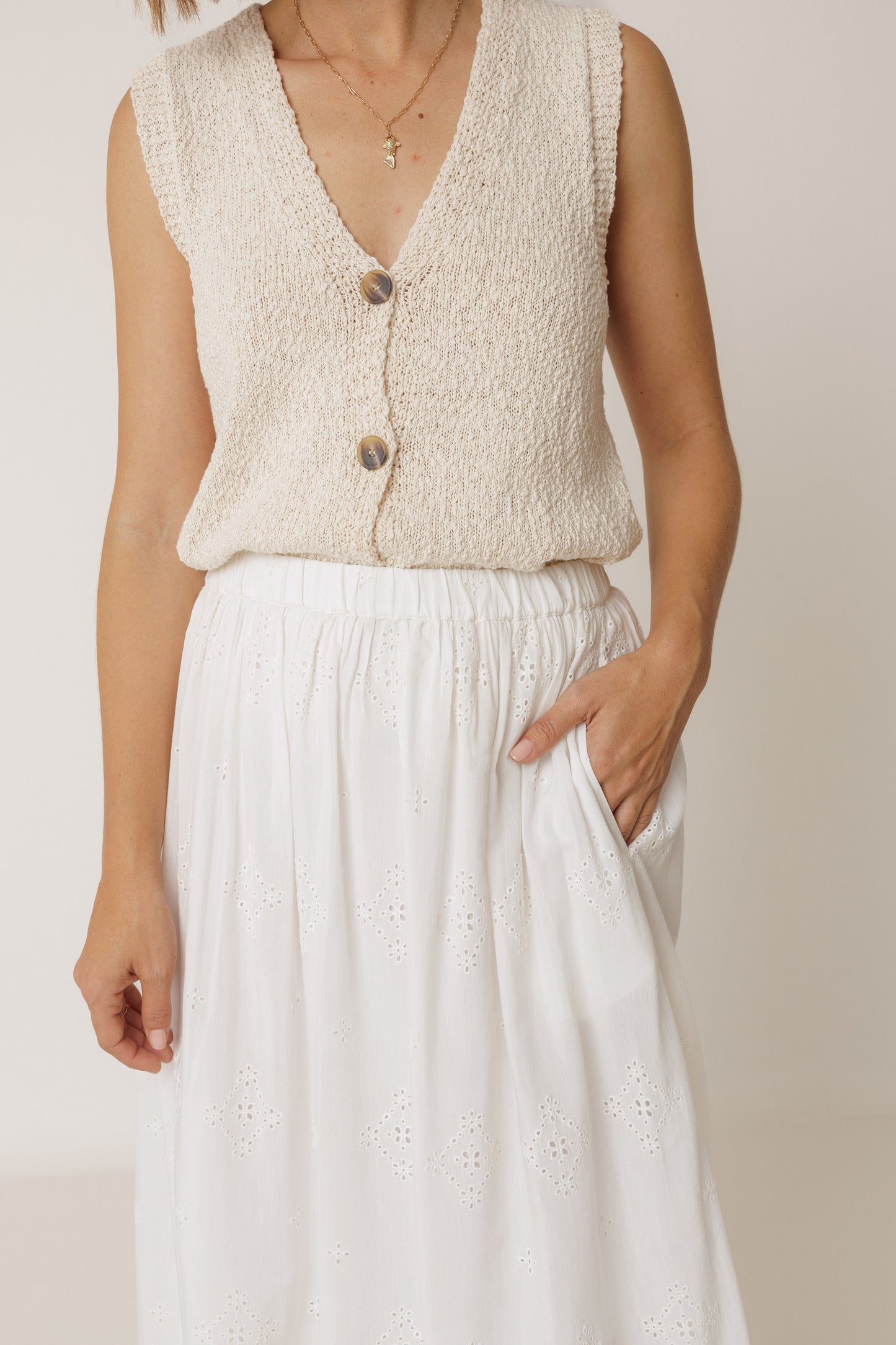 Cotton Boucle Vest